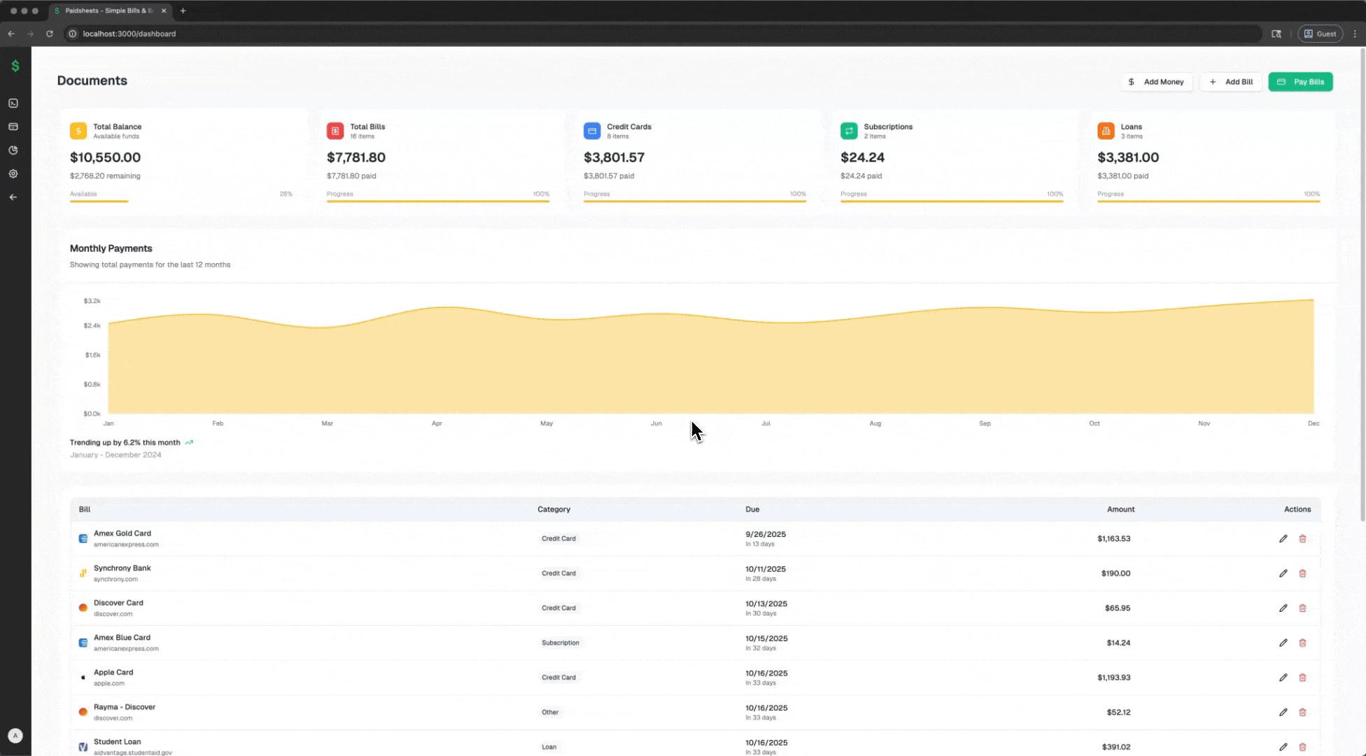 PaidSheets dashboard preview